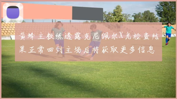 黄蜂主教练透露克尼佩尔X光检查结果正常回到主场后将获取更多信息